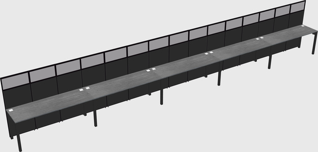 Shared rectangular cubicle