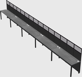 Shared rectangular cubicle