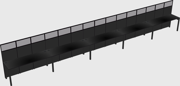 Shared rectangular cubicle