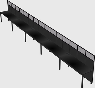 Shared rectangular cubicle