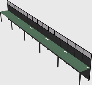 Shared rectangular cubicle