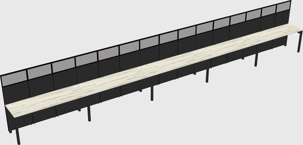 Shared rectangular cubicle