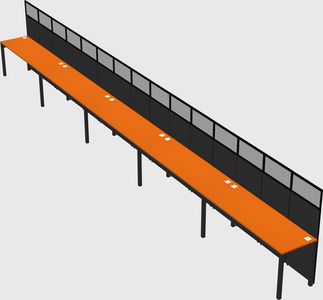 Shared rectangular cubicle