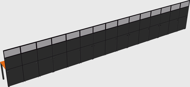Shared rectangular cubicle