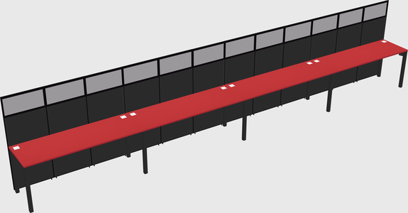 Shared rectangular cubicle