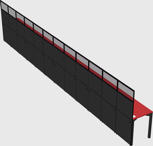 Shared rectangular cubicle