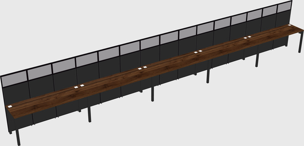 Shared rectangular cubicle