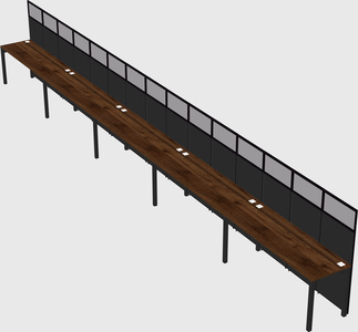 Shared rectangular cubicle