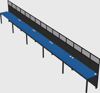 Shared rectangular cubicle