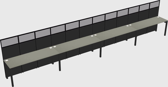 Shared rectangular cubicle