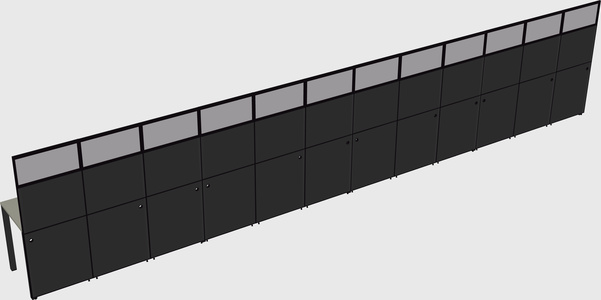 Shared rectangular cubicle