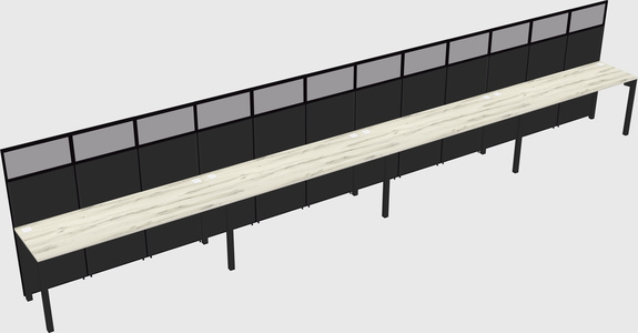 Shared rectangular cubicle