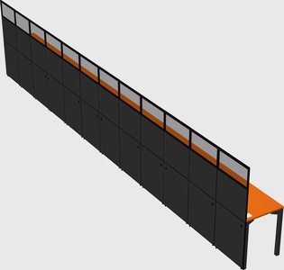 Shared rectangular cubicle