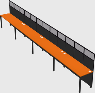 Shared rectangular cubicle
