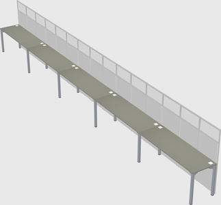 Shared rectangular cubicle