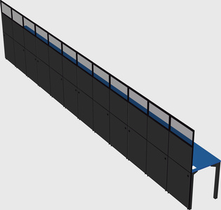 Shared rectangular cubicle