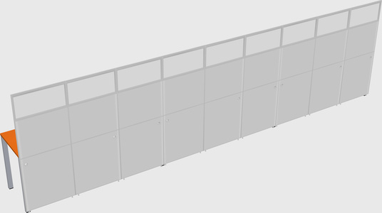 Shared rectangular cubicle