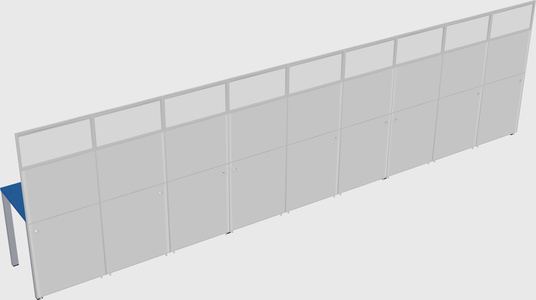 Shared rectangular cubicle