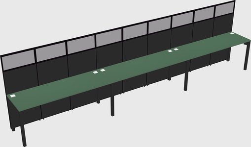 Shared rectangular cubicle