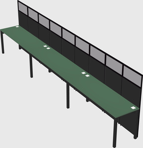 Shared rectangular cubicle