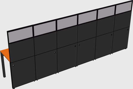 Shared rectangular cubicle