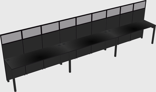 Shared rectangular cubicle