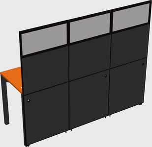 Shared rectangular cubicle