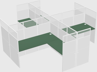 Shared l-shaped cubicles