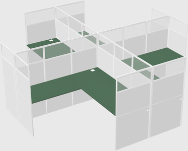 Shared l-shaped cubicles