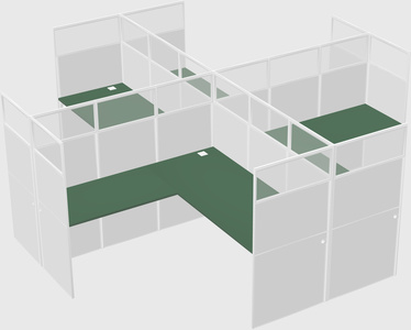 Shared l-shaped cubicles