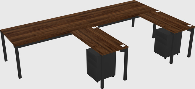Nakabahaging l-shaped desk