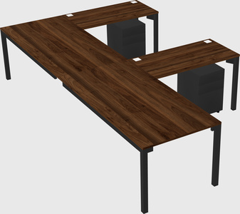Nakabahaging l-shaped desk