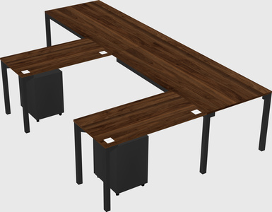 Nakabahaging l-shaped desk