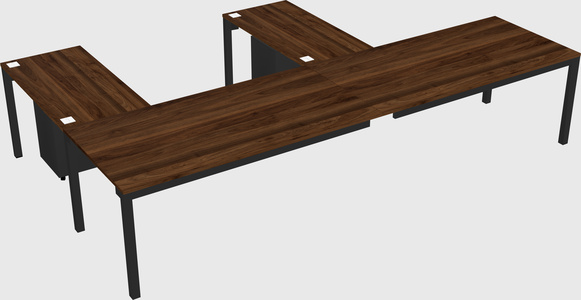 Nakabahaging l-shaped desk
