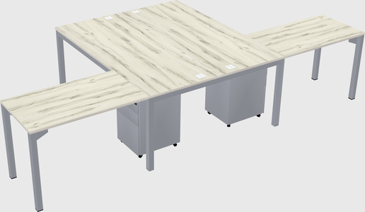 Nakabahaging l-shaped desk