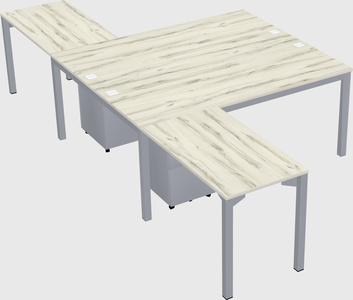 Nakabahaging l-shaped desk