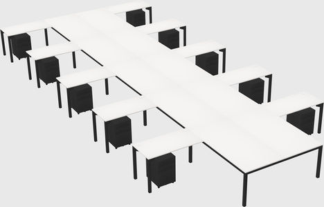 Shared l-shaped desk