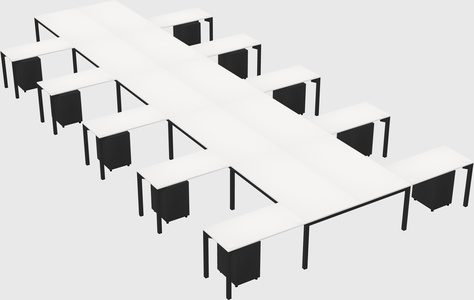 Shared l-shaped desk