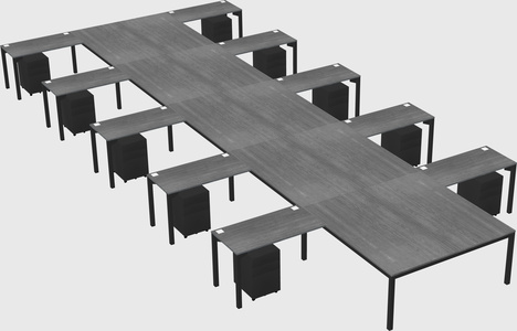 Shared l-shaped desk