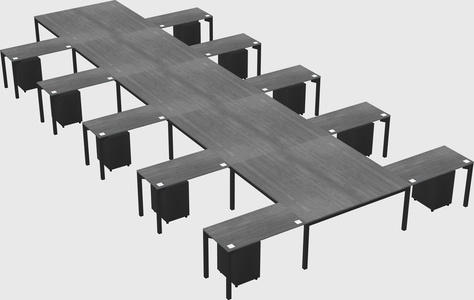 Shared l-shaped desk