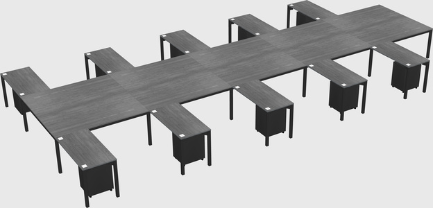 Shared l-shaped desk