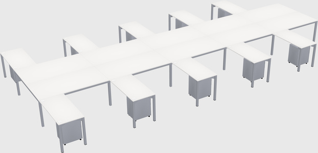 Shared l-shaped desk