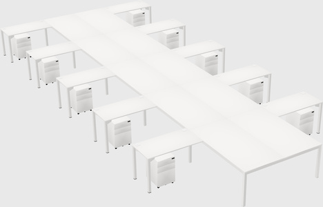 Shared l-shaped desk