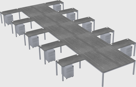 Shared l-shaped desk