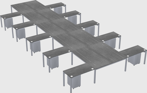 Shared l-shaped desk