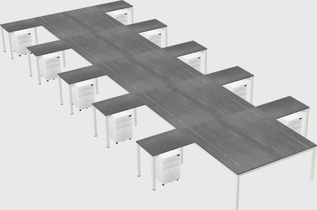 Shared l-shaped desk