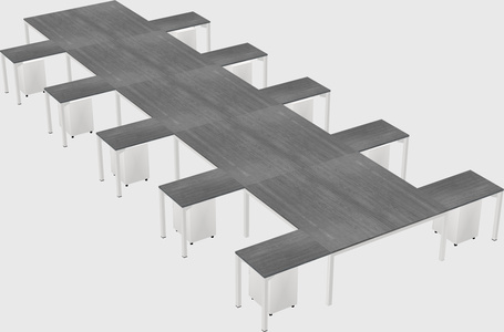 Shared l-shaped desk