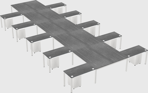 Shared l-shaped desk