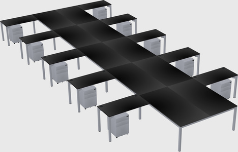 Shared l-shaped desk