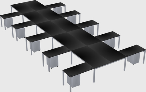 Shared l-shaped desk
